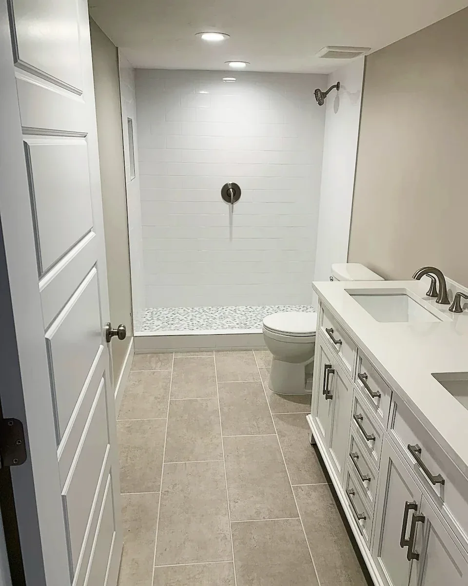 Basement bathroom addition