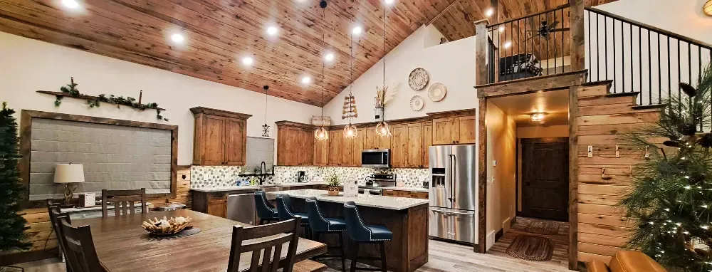 Rustic kitchen with timber accents