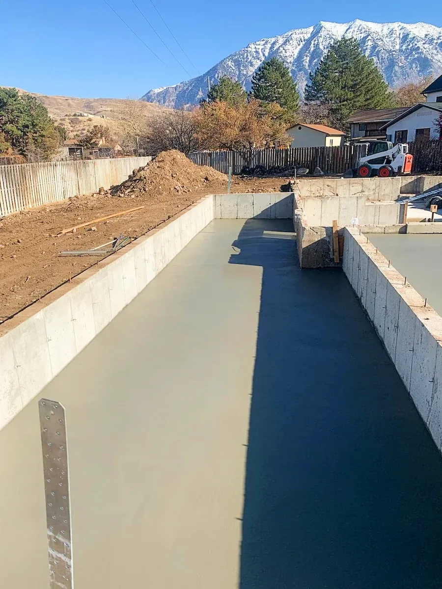 Rear addition foundation & walls
